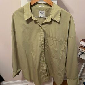 Abercrombie & Fitch Oversized Poplin Button-Up Shirt
